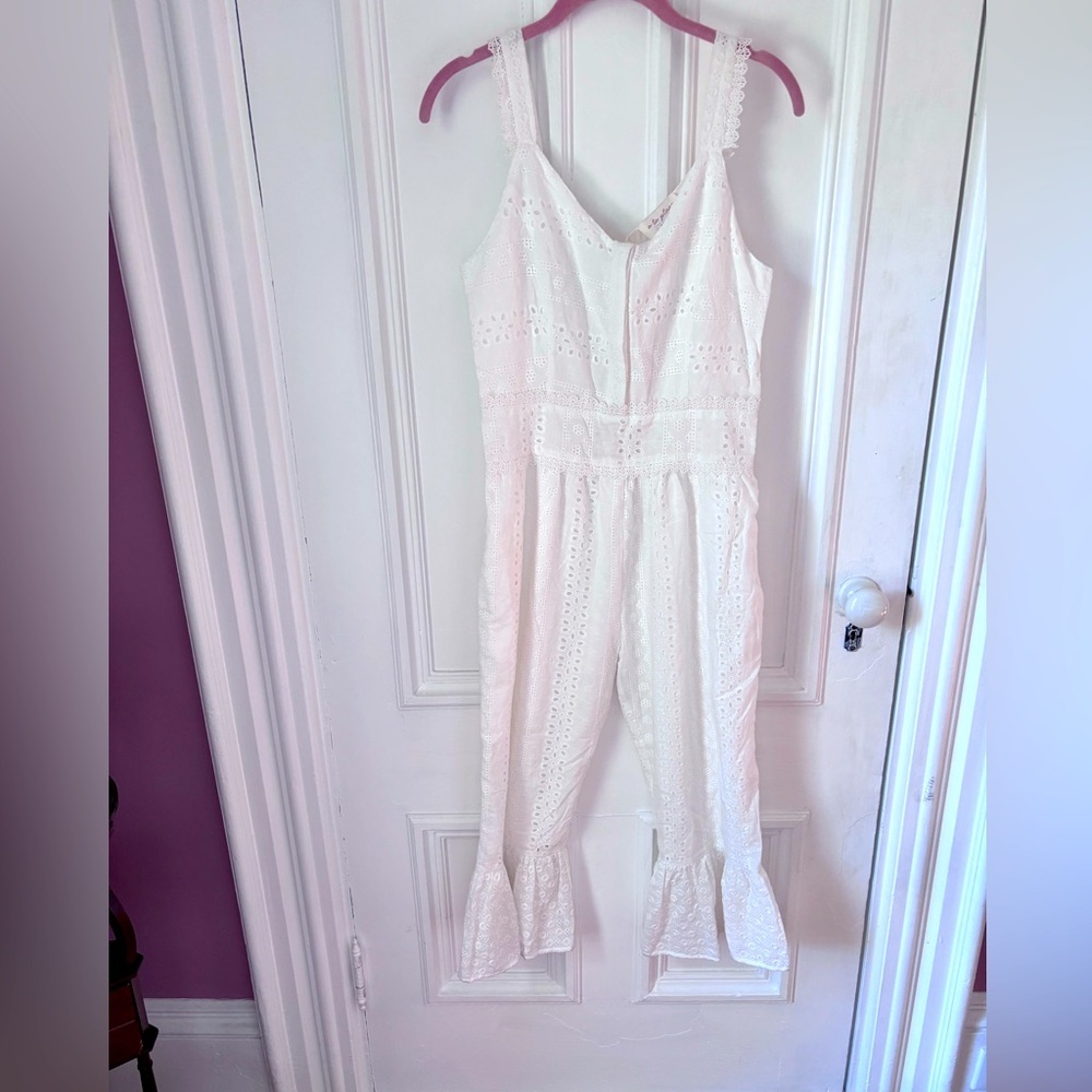 Women’s A La Plage One Piece White Embroidered Sleeveless Flate Bottom Romper